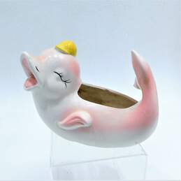 Inarco Anthropomorphic Pink Whale Dolphin Planter E2798