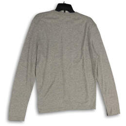Mens Gray Double-Knit Long Sleeve Crew Neck Pullover T-Shirt Size Medium alternative image