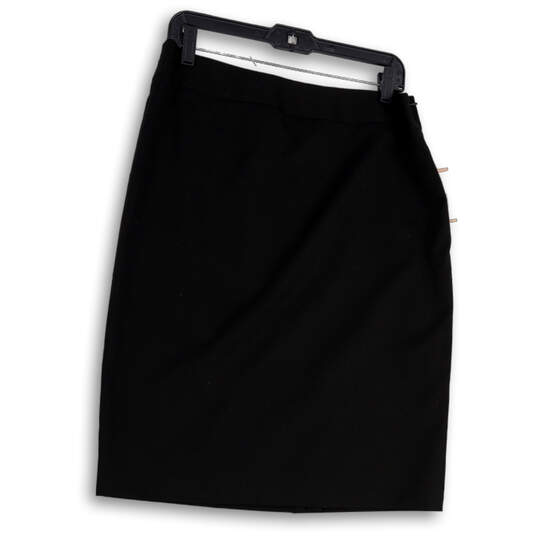 Womens Black Stretch Side Zip Back Slit Straight & Pencil Skirt Size 12 image number 1