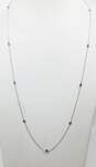 14K White Gold 1.00 CTTW Treated Blue Diamond Station Necklace 3.2g image number 1