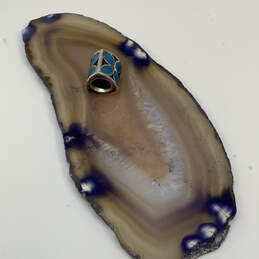 Designer Pandora S925 ALE Sterling Silver Blue Enamel Flower Beaded Charm alternative image