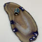 Designer Pandora S925 ALE Sterling Silver Blue Enamel Flower Beaded Charm image number 2