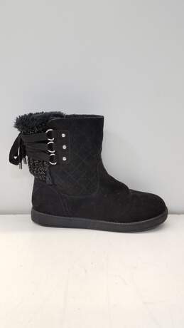 GUESS Black Faux Shearling Back Lace Ankle Boots Women's Size 8 M