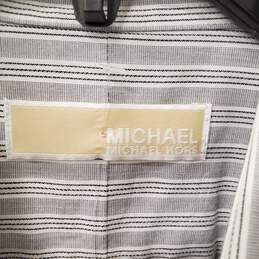 Michael Kors Men Gray Stripe Button Up Shirt XL