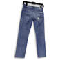 Womens Blue Denim Distressed Medium Wash Pockets Straight Leg Jeans Size 24 image number 2