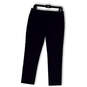 Womens Blue Flat Front Pockets Stretch Straight Leg Ankle Pants Size 8 image number 1