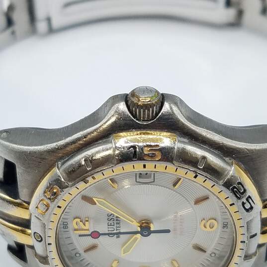 Vintage Guess 29mm Case Size WaterPro 50 WR 2 Tone Stainless Steel Quartz Watch image number 3