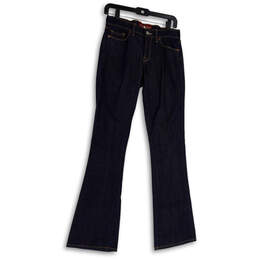 Womens Black Denim Dark Wash Pockets Comfort Bootcut Leg Jeans Size 2/28