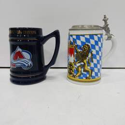 Colorado Avalanche & Lidded German Beer Mugs Assorted 2pc Bundle