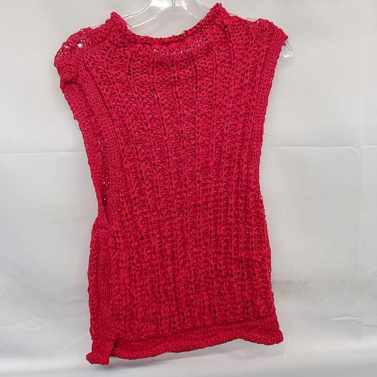 Anthropologie Moth Rose Pink Chunky Knit Vest Size M image number 2