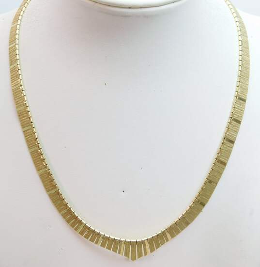 14K Gold Vintage Etched Collar Necklace 28.6g image number 1