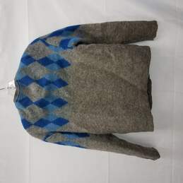 Original Iceland 100% Lambs Wool Argyle Cardigan Sweater - No Size alternative image