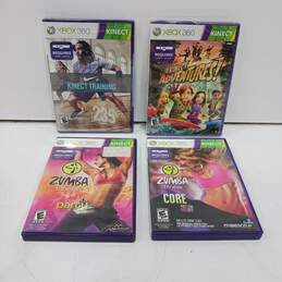 4pc Bundle of Assorted Microsoft Xbox 360 Fitness Video Games