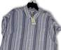 NWT Womens Blue Striped Short Sleeve Collared Pockets Button-Up Shirt Sz 1X image number 3