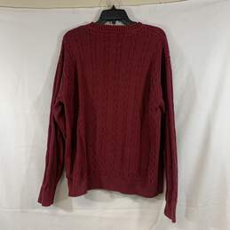 Men's Red Tommy Hilfiger Cable-Knit Sweater, Sz. L alternative image