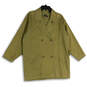 Womens Green Notch Lapel Slash Pocket Double Breasted Pea Coat Size Medium image number 1