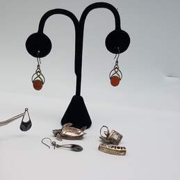 Sterling Silver Assorted Gemstone Earring Brooch Slide Pendant Bundle 5pcs 14.8g