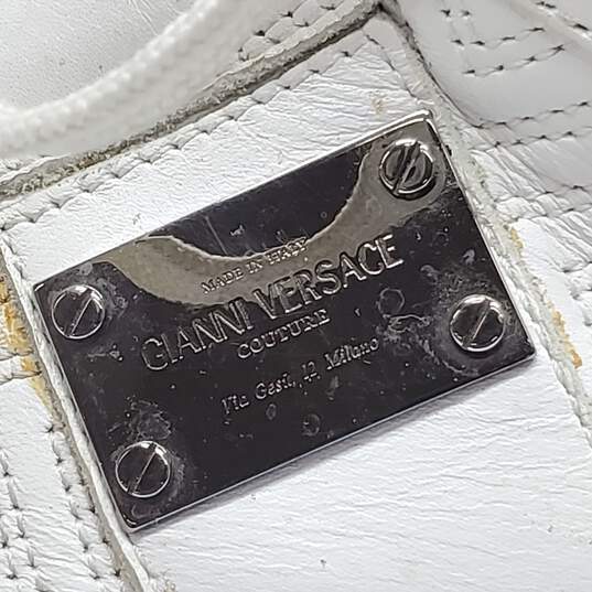 Gianni Versace Couture White Leather High Top Sneaker MN Size 43 AUTHENTICATED image number 4