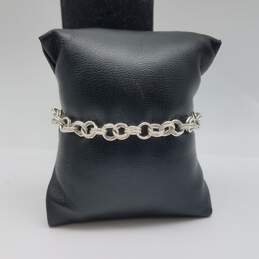 Sterling Silver Heart Charm 7" Bracelet 16.6g