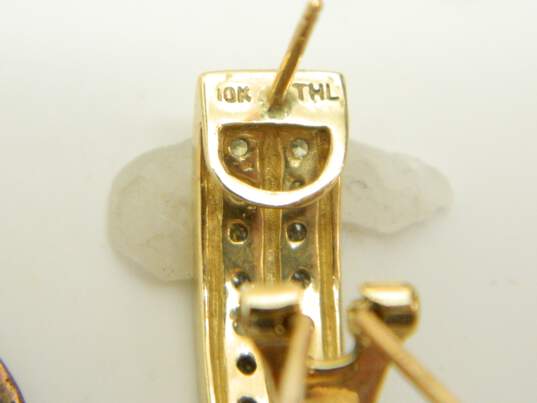 10K Yellow Gold 0.48 CTTW Diamond Omega Back Earrings 5.6g image number 7