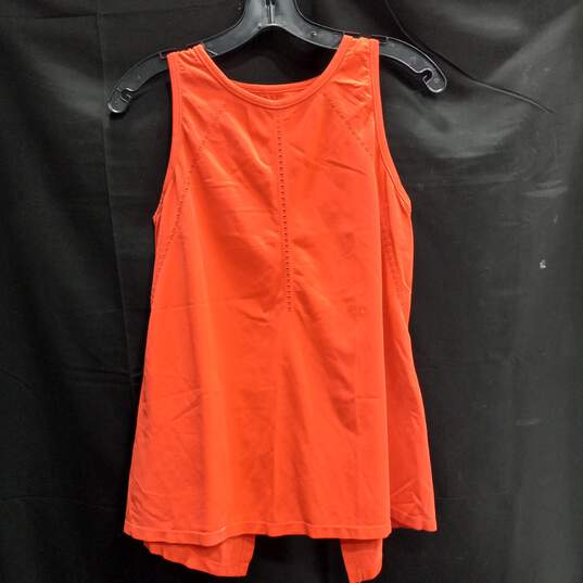 Athleta Women's Orange Seamless Split Back Tank Top Size S image number 1