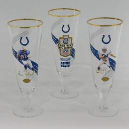 Bradford NFL Pilsner Glass Set of 3 Indiana Colts