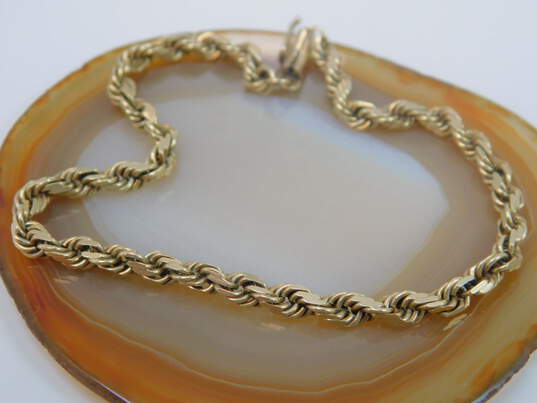 Vintage 10K Yellow Gold Rope Chain Bracelet 8.7g image number 5