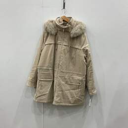 NWT Croft & Barrow Womens Beige Long Sleeve Full-Zip Parka Jacket Coat Size 3X