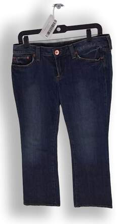 Womens Blue Denim Flat Front 5 Pocket Wide Leg Jeans Size 10 alternative image