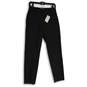 NWT Womens Black Flat Front Slash Pocket Straight Leg Dress Pants Size 4 image number 1