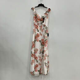 NWT Womens Multicolor Floral Sleeveless Ruffled Long Maxi Dress Size Large