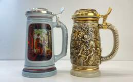 2 Avon 1990's Stein Collection Village Blacksmith/Gold Rush Decorative Barware