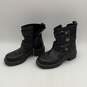 Harley Davidson Womens Black Leather Round Toe Ankle Biker Boots Size 8 image number 3