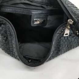 Alfani Black Woven Leather Shoulder Bag alternative image