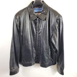 Wilson's Leather Men Black Leather Jacket L