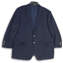 Pronto Uomo Mens Navy Notch Lapel Long Sleeve Two Button Blazer Size 50R