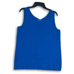 Lands' End Womens Blue Scoop Neck Sleeveless Pullover Tank Top Size Large