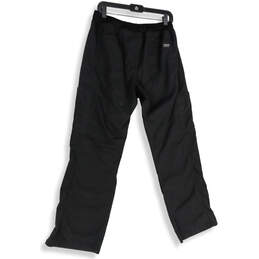 Womens Black Flat Front Straight Leg Pockets Workwear Ankle Pants Size M alternative image