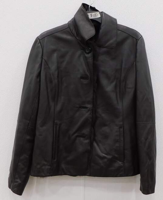 Marvin Richards Brown Leather Jacket Women's Size M image number 1