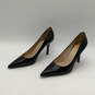 Womens Black Leather Pointed Toe Slip-On Stiletto Pump Heels Size 9.5 image number 5