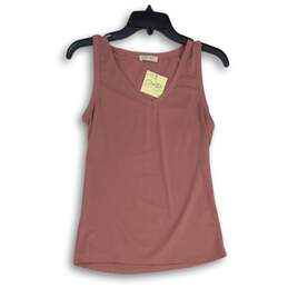 NWT Olivia Rae Womens Pink V-Neck Sleeveless Pullover Tank Top Size M