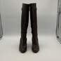 Emporio Armani Womens Brown Leather Almond Toe Knee High Riding Boots Size 38.5 image number 1