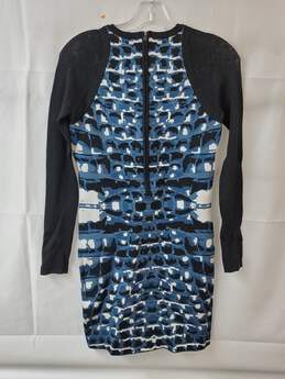 Parker Hartley Long Sleeve Mesh Arctic Blue Knit Dress Size S alternative image