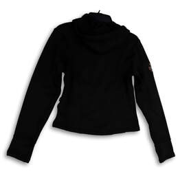 NWT Womens Black Long Sleeve Pockets Stretch Full-Zip Hoodie Size Medium alternative image