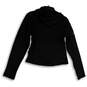 NWT Womens Black Long Sleeve Pockets Stretch Full-Zip Hoodie Size Medium image number 2