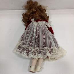 Porcelain Doll w/ Red Lace Dress alternative image