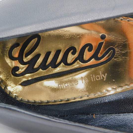 Gucci Sofia Black Leather Platform Heel Pumps image number 3