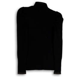 Womens Black Knitted Long Sleeve Mock Neck Classic Pullover Sweater Sz XS