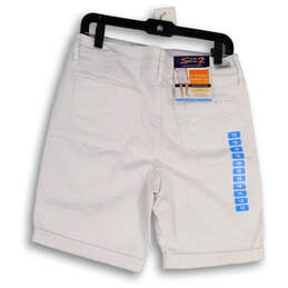 NWT Womens White Pocket Stretch Denim Rolled Cuff Bermuda Shorts Size 10 alternative image