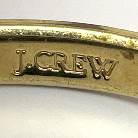 Designer J. Crew Gold-Tone Pink Enamel Round Shape Bangle Bracelet image number 4